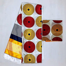 Load image into Gallery viewer, Silk wax /silk chiffon fabric fabric ankara  wax prints fabric 4+2yards !