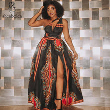 Load image into Gallery viewer, African dresses For Women Dashiki new fashion Hanging neck type Maxi dress batik Wax Print Clothes