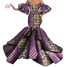 Load image into Gallery viewer, Bazin Riche African Print Sexy Evening Long Dresses Dashiki African Dresses for Women