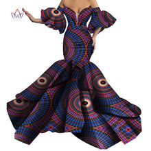 Load image into Gallery viewer, Bazin Riche African Print Sexy Evening Long Dresses Dashiki African Dresses for Women