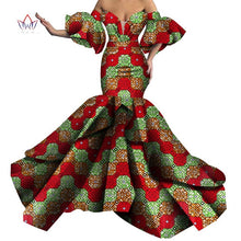 Load image into Gallery viewer, Bazin Riche African Print Sexy Evening Long Dresses Dashiki African Dresses for Women