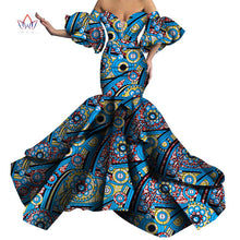 Load image into Gallery viewer, Bazin Riche African Print Sexy Evening Long Dresses Dashiki African Dresses for Women