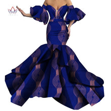 Load image into Gallery viewer, Bazin Riche African Print Sexy Evening Long Dresses Dashiki African Dresses for Women