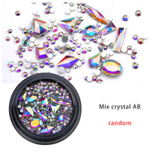 Load image into Gallery viewer, 1 Box Mix Diverse DIY Crystals Stones Nail Design Glass Rhinestones For Charms 3D Nail Art Decorations