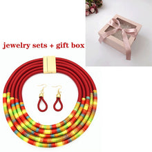 Load image into Gallery viewer, African Multilayer Choker Necklaces Earrings Jewelry Sets Women Bib Collar Statement Necklace