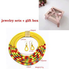 Load image into Gallery viewer, African Multilayer Choker Necklaces Earrings Jewelry Sets Women Bib Collar Statement Necklace