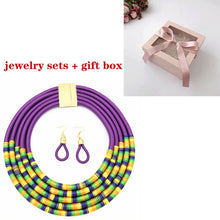 Load image into Gallery viewer, African Multilayer Choker Necklaces Earrings Jewelry Sets Women Bib Collar Statement Necklace