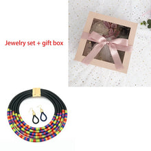 Load image into Gallery viewer, African Multilayer Choker Necklaces Earrings Jewelry Sets Women Bib Collar Statement Necklace
