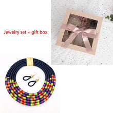 Load image into Gallery viewer, African Multilayer Choker Necklaces Earrings Jewelry Sets Women Bib Collar Statement Necklace