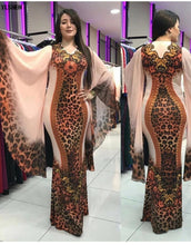 Load image into Gallery viewer, New African  Sexy Slim Ruffle Sleeve Long Party dress