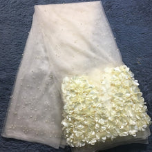 Load image into Gallery viewer, African Lace Fabric 2019 High Quality Lace Royal Blue  Lace Fabrics for Women French Beaded 3D Lace Fabric