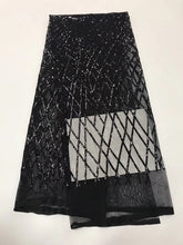 Load image into Gallery viewer, White Color African Lace Fabric 2019 Embroidered Nigerian Laces Fabric High Quality French Tulle Lace Fabric With Sequins