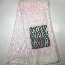 Load image into Gallery viewer, White Color African Lace Fabric 2019 Embroidered Nigerian Laces Fabric High Quality French Tulle Lace Fabric With Sequins
