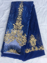 Load image into Gallery viewer, White Color African Lace Fabric 2019 Embroidered Nigerian Laces Fabric High Quality French Tulle Lace Fabric With Sequins