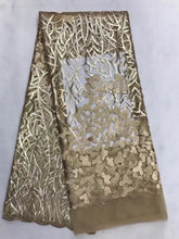 Load image into Gallery viewer, White Color African Lace Fabric 2019 Embroidered Nigerian Laces Fabric High Quality French Tulle Lace Fabric With Sequins