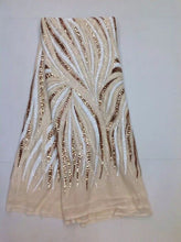 Load image into Gallery viewer, White Color African Lace Fabric 2019 Embroidered Nigerian Laces Fabric High Quality French Tulle Lace Fabric With Sequins