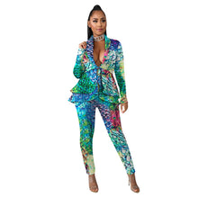 Load image into Gallery viewer, 2 Piece Set Elastic Bazin Baggy Rock Style Dashiki Sleeve Famous Suit Lady