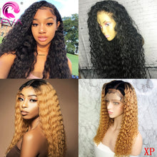 Load image into Gallery viewer, Curly Brazilian Remy 13x6 Lace Front Human Hair Wigs  Pre Plucked With Baby Hair