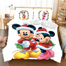 Load image into Gallery viewer, Christmas Mickey Minnie Bedding Set  Duvet Cover Pillowcase  Home Textile Adult Children Gift Queen King Size Bedding Set
