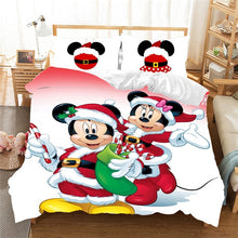 Load image into Gallery viewer, Christmas Mickey Minnie Bedding Set  Duvet Cover Pillowcase  Home Textile Adult Children Gift Queen King Size Bedding Set