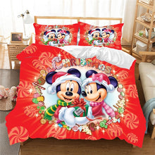 Load image into Gallery viewer, Christmas Mickey Minnie Bedding Set  Duvet Cover Pillowcase  Home Textile Adult Children Gift Queen King Size Bedding Set