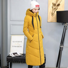 Load image into Gallery viewer, X-long Hooded Bakery Oversize Winter Down Coat Student Thick Warm Jacket Cotton Padded Wadded Parkas Big Pocket