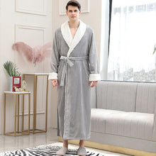 Load image into Gallery viewer, Lovers Winter Long Flannel Coral Fleece Warm Solid Bathrobe Women/ Men