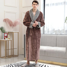 Load image into Gallery viewer, Lovers Winter Long Flannel Coral Fleece Warm Solid Bathrobe Women/ Men