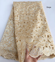 Load image into Gallery viewer, 5 yards Soft coffee Handcut African Organza lace Fabric with sequins Nigerian Ghana occasional sewing wear high quality