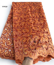 Load image into Gallery viewer, 5 yards Soft coffee Handcut African Organza lace Fabric with sequins Nigerian Ghana occasional sewing wear high quality