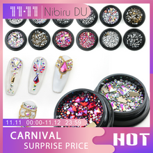Load image into Gallery viewer, 1 Box Mix Diverse DIY Crystals Stones Nail Design Glass Rhinestones For Charms 3D Nail Art Decorations