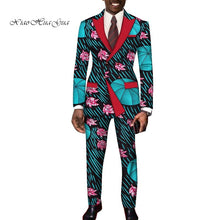 Load image into Gallery viewer, Dashiki Bazin Riche Causal Suits Blazer and Pant Set Formal High Quality Batik African Print Men Fashion Clothing