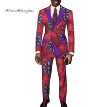 Load image into Gallery viewer, Dashiki Bazin Riche Causal Suits Blazer and Pant Set Formal High Quality Batik African Print Men Fashion Clothing