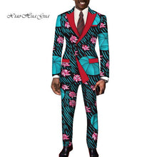 Load image into Gallery viewer, Dashiki Bazin Riche Causal Suits Blazer and Pant Set Formal High Quality Batik African Print Men Fashion Clothing