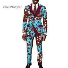 Load image into Gallery viewer, Dashiki Bazin Riche Causal Suits Blazer and Pant Set Formal High Quality Batik African Print Men Fashion Clothing