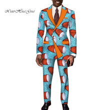 Load image into Gallery viewer, Dashiki Bazin Riche Causal Suits Blazer and Pant Set Formal High Quality Batik African Print Men Fashion Clothing