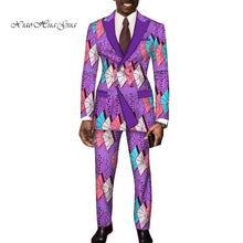 Load image into Gallery viewer, Dashiki Bazin Riche Causal Suits Blazer and Pant Set Formal High Quality Batik African Print Men Fashion Clothing