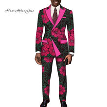 Load image into Gallery viewer, Dashiki Bazin Riche Causal Suits Blazer and Pant Set Formal High Quality Batik African Print Men Fashion Clothing