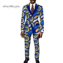 Load image into Gallery viewer, Dashiki Bazin Riche Causal Suits Blazer and Pant Set Formal High Quality Batik African Print Men Fashion Clothing