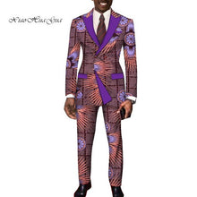 Load image into Gallery viewer, Dashiki Bazin Riche Causal Suits Blazer and Pant Set Formal High Quality Batik African Print Men Fashion Clothing