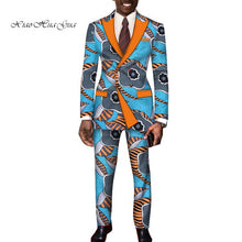 Load image into Gallery viewer, Dashiki Bazin Riche Causal Suits Blazer and Pant Set Formal High Quality Batik African Print Men Fashion Clothing