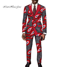 Load image into Gallery viewer, Dashiki Bazin Riche Causal Suits Blazer and Pant Set Formal High Quality Batik African Print Men Fashion Clothing