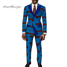 Load image into Gallery viewer, Dashiki Bazin Riche Causal Suits Blazer and Pant Set Formal High Quality Batik African Print Men Fashion Clothing