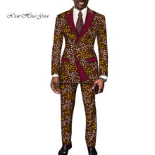Load image into Gallery viewer, Dashiki Bazin Riche Causal Suits Blazer and Pant Set Formal High Quality Batik African Print Men Fashion Clothing