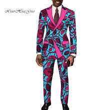 Load image into Gallery viewer, Dashiki Bazin Riche Causal Suits Blazer and Pant Set Formal High Quality Batik African Print Men Fashion Clothing