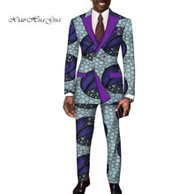 Load image into Gallery viewer, Dashiki Bazin Riche Causal Suits Blazer and Pant Set Formal High Quality Batik African Print Men Fashion Clothing