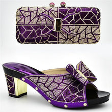 Load image into Gallery viewer, Ladies Italian Shoes and Bag Set Decorated with Rhinestone Women Shoes High Heel Shoes and Bags To Match for Wedding Party Pumps