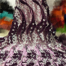 Load image into Gallery viewer, White Lace 3D Flower Lace Fabric Embroidered French Lace Fabric Beautiful African French Net tulle Lace Fabric With Beads Stones