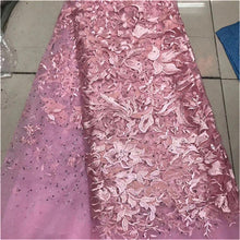 Load image into Gallery viewer, Nigerian Lace Fabric 2019 green High Quality Lace Sky Blue velvet African Lace Fabric Embroidery French Lace Fabric For Bridal