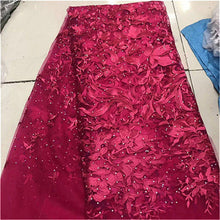 Load image into Gallery viewer, Nigerian Lace Fabric 2019 green High Quality Lace Sky Blue velvet African Lace Fabric Embroidery French Lace Fabric For Bridal